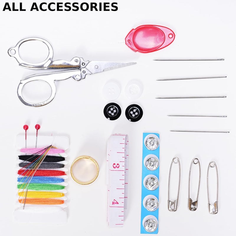 VEAPILS 2 Pack Travel Sewing Kit, Mini Sewing Kit Travel Size with Multicolor Threads, Scissors, Needles, Buttons, Portable Emergency Sewing Set with Case, Sewing Repair Kit for Adults - Craft Supplies (2) - Image 3